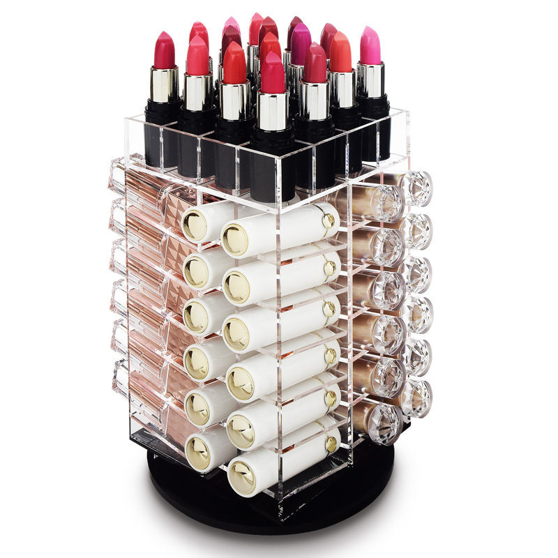 Ikee Design Premium Rotating Lipstick Tower Cosmetic Organizer